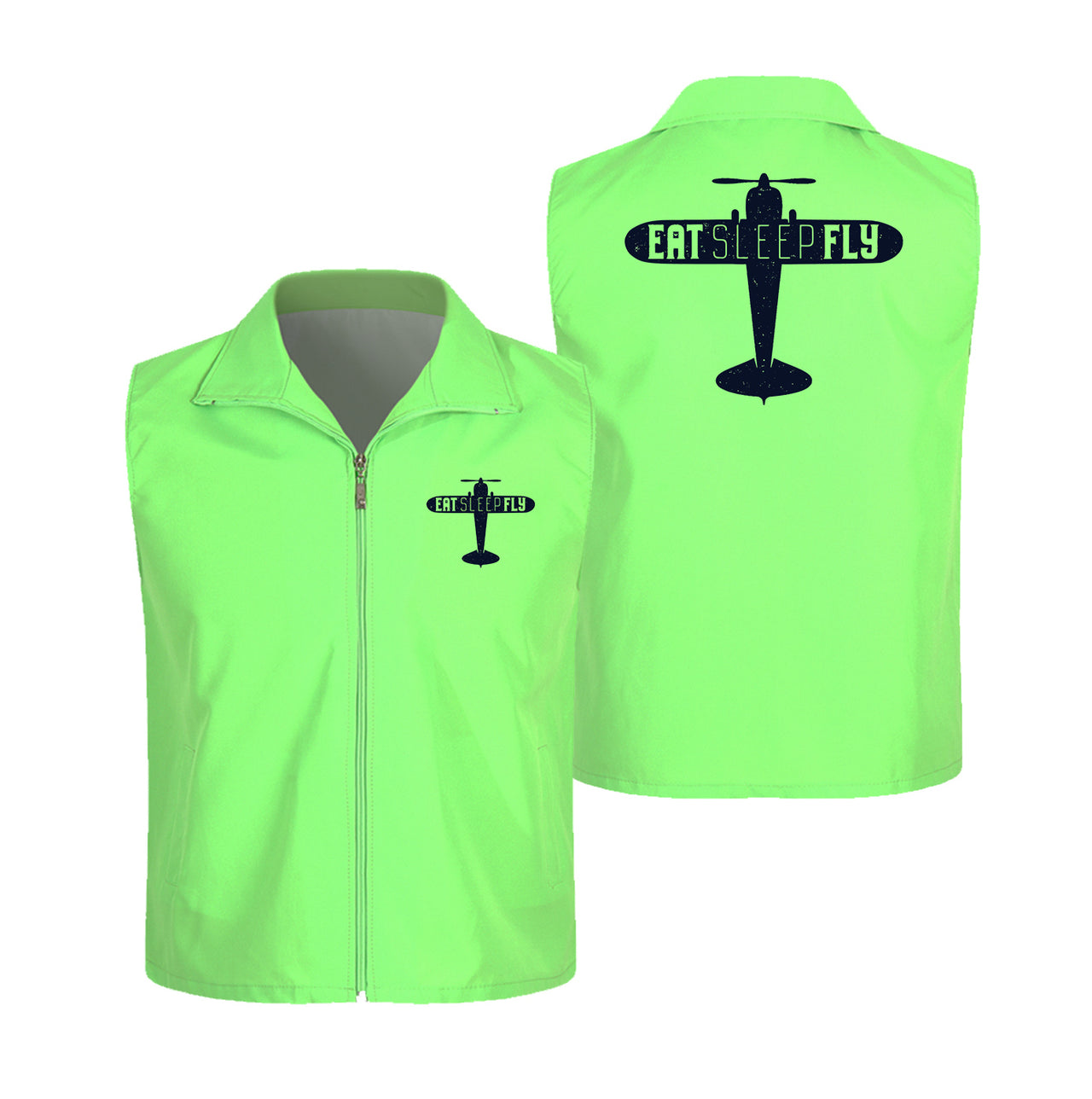 Eat Sleep Fly & Propeller Designed Thin Style Vests