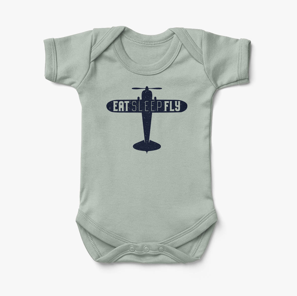 Eat Sleep Fly & Propeller Designed Baby Bodysuits