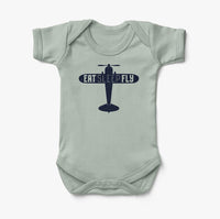 Thumbnail for Eat Sleep Fly & Propeller Designed Baby Bodysuits