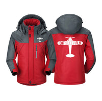Thumbnail for Eat Sleep Fly & Propeller Designed Thick Winter Jackets