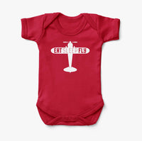 Thumbnail for Eat Sleep Fly & Propeller Designed Baby Bodysuits
