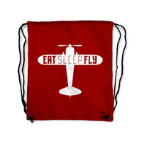 Thumbnail for Eat Sleep Fly & Propeller Designed Drawstring Bags