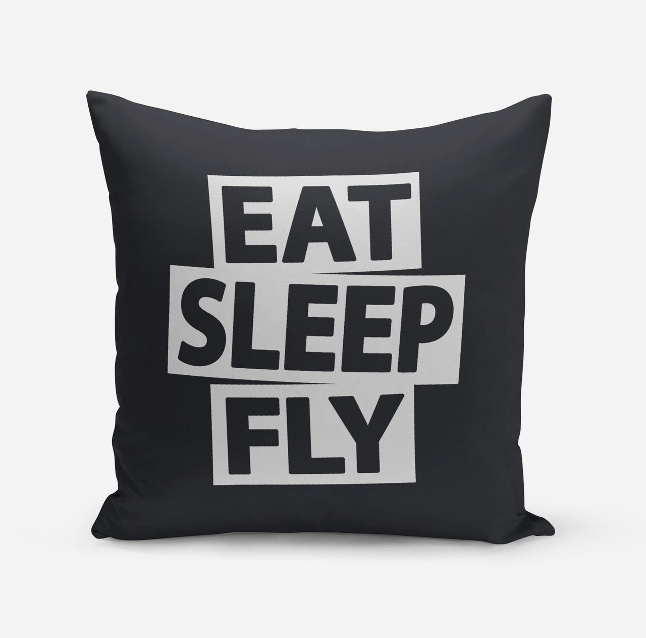 Eat Sleep Fly Pillows Pilot Eyes Store Black 55x55cm 