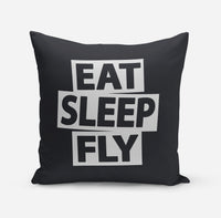 Thumbnail for Eat Sleep Fly Pillows Pilot Eyes Store Black 55x55cm 