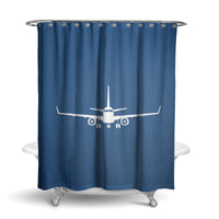 Thumbnail for Embraer E-190 Silhouette Plane Designed Shower Curtains