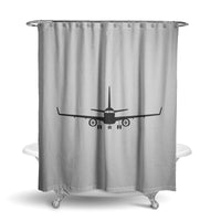 Thumbnail for Embraer E-190 Silhouette Plane Designed Shower Curtains