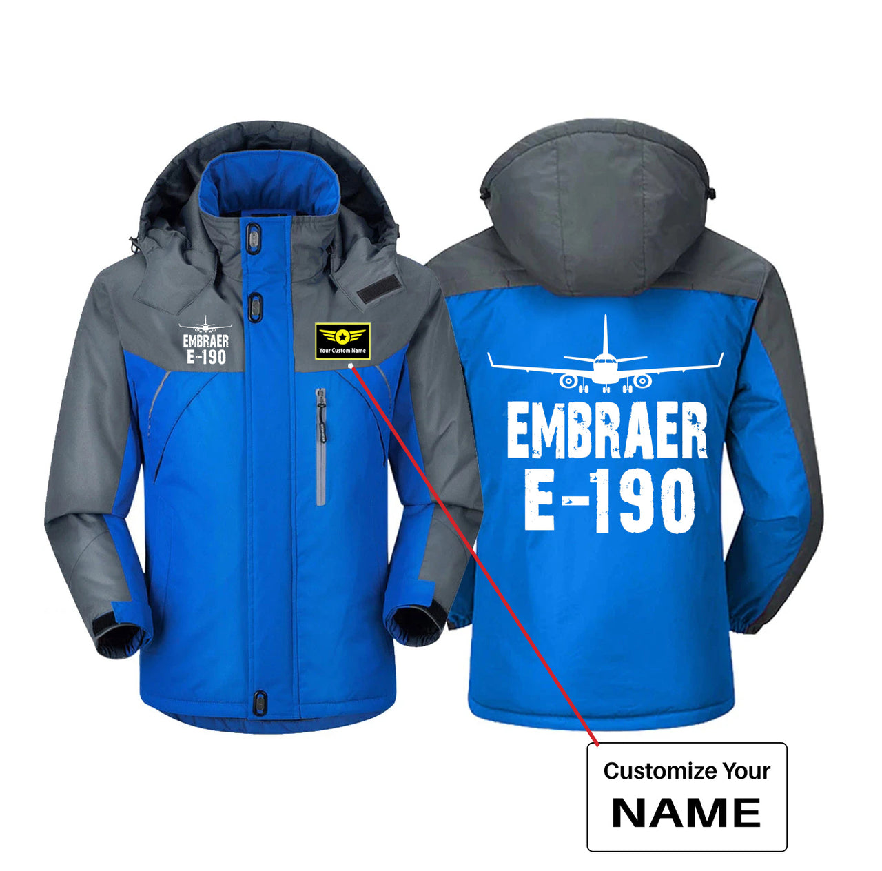 Embraer E-190 & Plane Designed Thick Winter Jackets