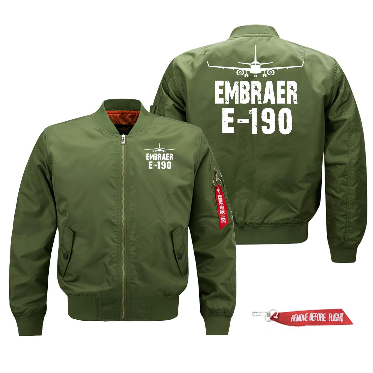 Embraer E190 Silhouette & Designed Pilot Jackets (Customizable)