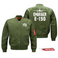 Thumbnail for Embraer E190 Silhouette & Designed Pilot Jackets (Customizable)