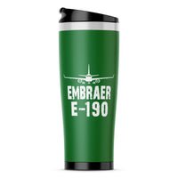 Thumbnail for Embraer E-190 & Plane Designed Stainless Steel Travel Mugs