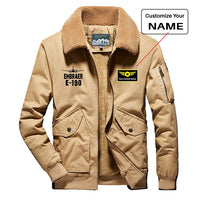 Thumbnail for Embraer E-190 & Plane Designed Thick Bomber Jackets