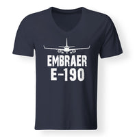 Thumbnail for Embraer E-190 & Plane Designed V-Neck T-Shirts