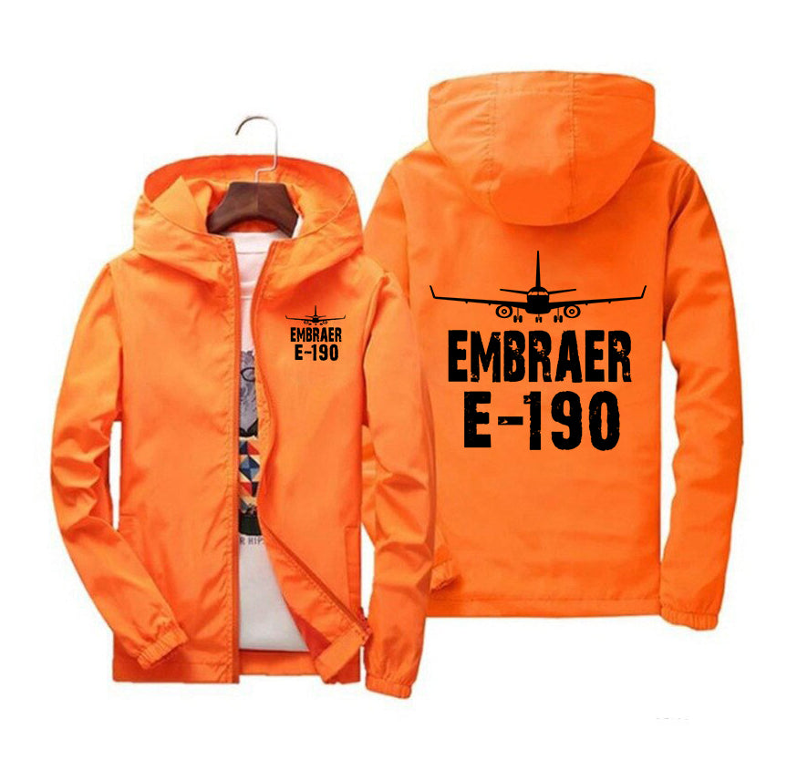 Embraer E-190 & Plane Designed Windbreaker Jackets