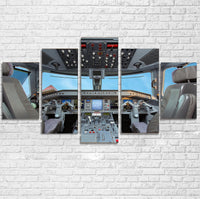 Thumbnail for Embraer E190 Cockpit Printed Multiple Canvas Poster