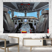 Thumbnail for Embraer E190 Cockpit Printed Canvas Posters (1 Piece)