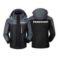 Thumbnail for Embraer & Text Designed Thick Winter Jackets