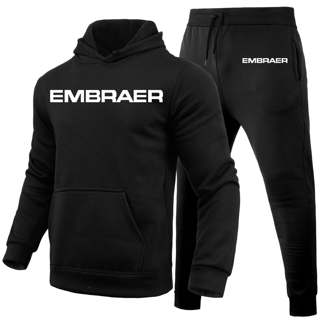 Embraer & Text Designed Hoodies & Sweatpants Set
