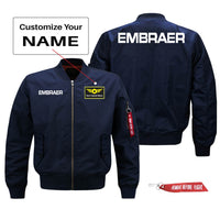 Thumbnail for Embraer & Text Designed Pilot Jackets (Customizable)