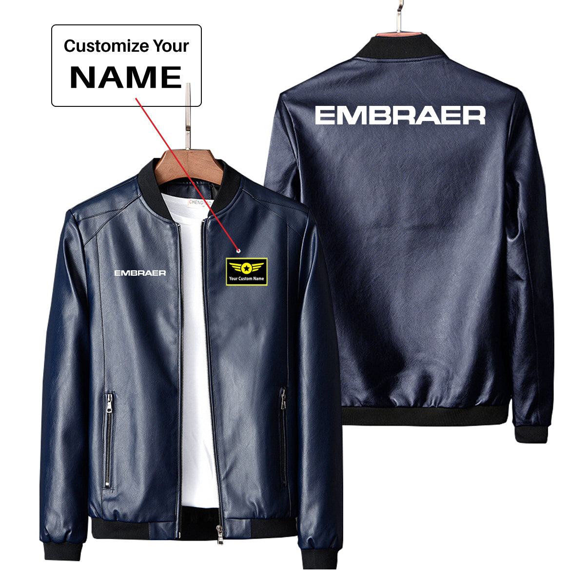 Embraer & Text Designed PU Leather Jackets