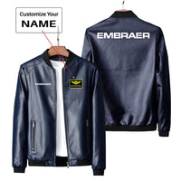 Thumbnail for Embraer & Text Designed PU Leather Jackets