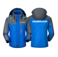 Thumbnail for Embraer & Text Designed Thick Winter Jackets