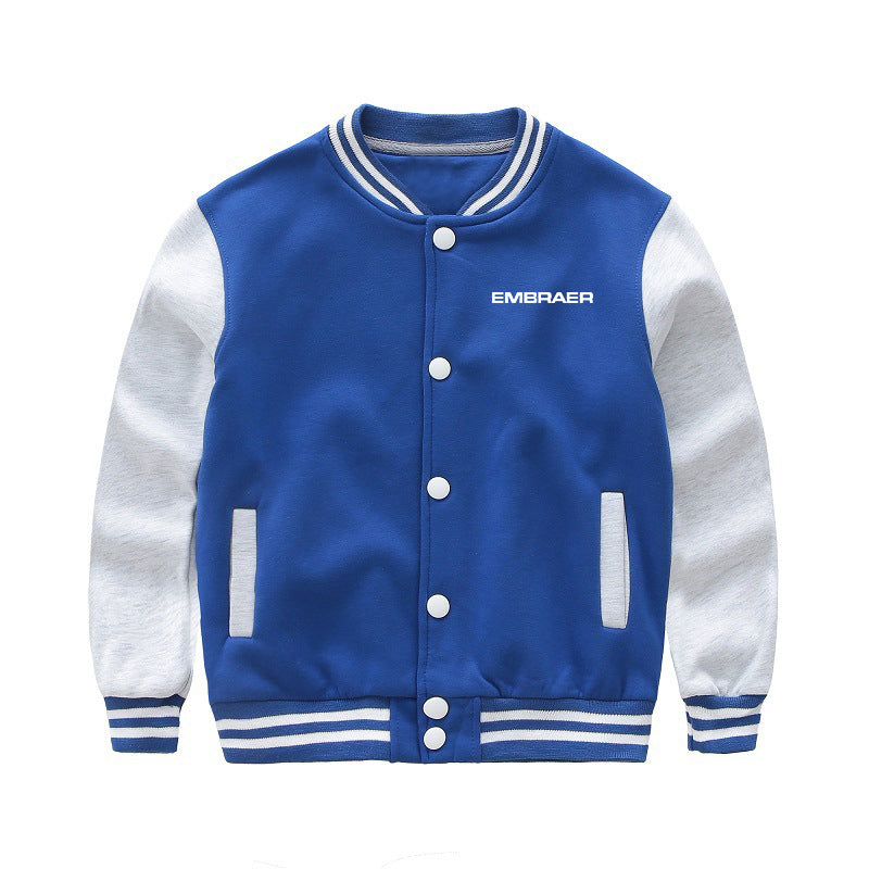 Embraer & Text Designed "CHILDREN" Baseball Jackets