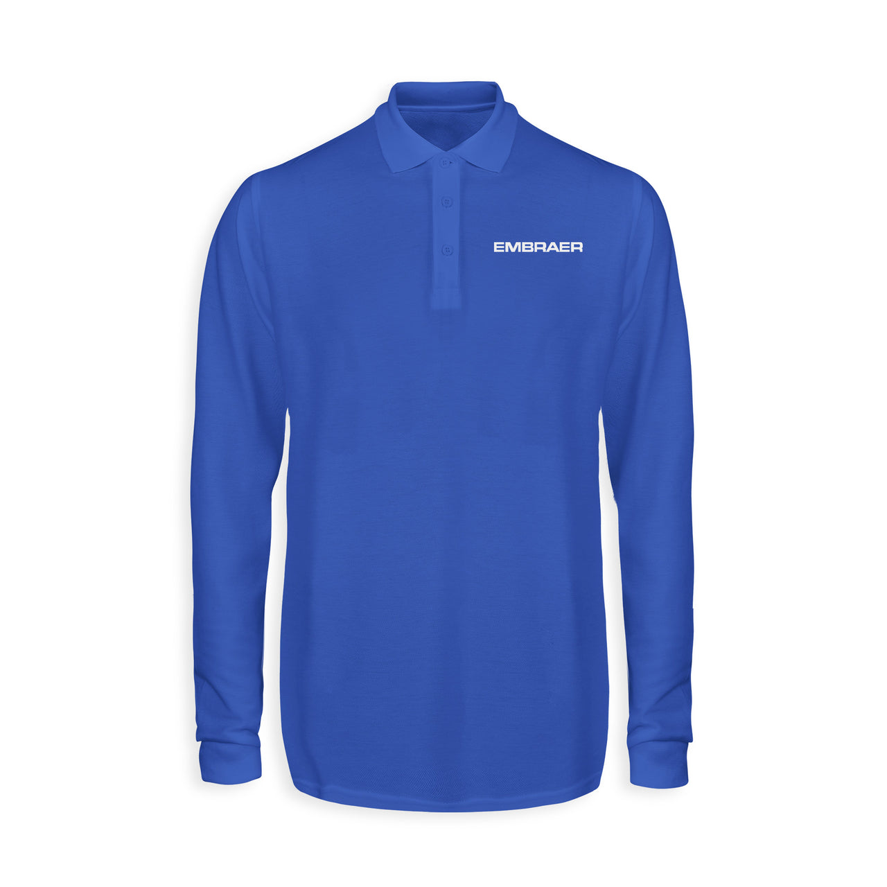 Embraer & Text Designed Long Sleeve Polo T-Shirts