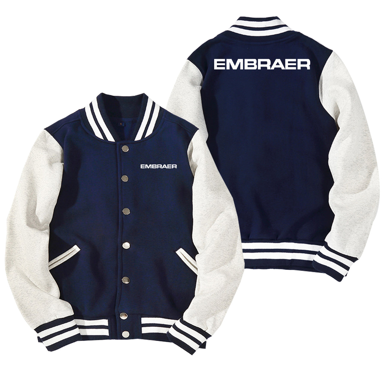 Embraer & Text Designed Baseball Style Jackets
