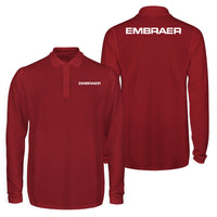 Thumbnail for Embraer & Text Designed Long Sleeve Polo T-Shirts (Double-Side)