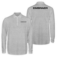 Thumbnail for Embraer & Text Designed Long Sleeve Polo T-Shirts (Double-Side)