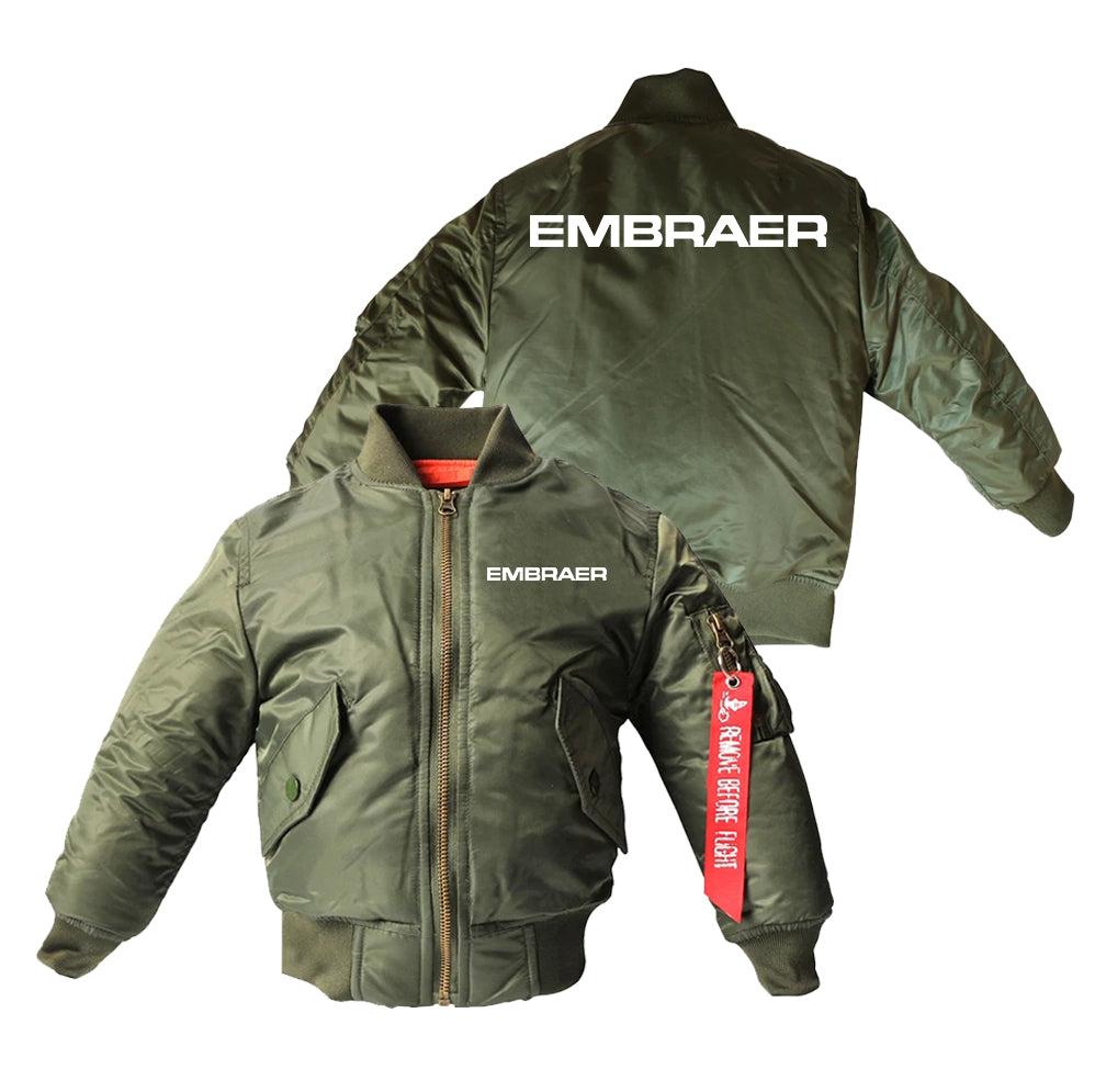 Embraer & Text Designed Children Bomber Jackets