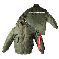 Thumbnail for Embraer & Text Designed Children Bomber Jackets