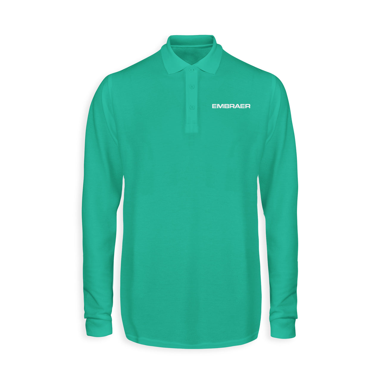 Embraer & Text Designed Long Sleeve Polo T-Shirts