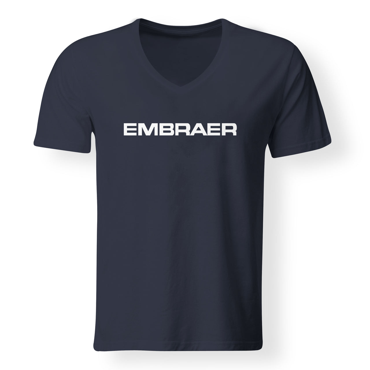 Embraer & Text Designed V-Neck T-Shirts
