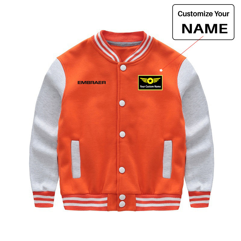 Embraer & Text Designed "CHILDREN" Baseball Jackets