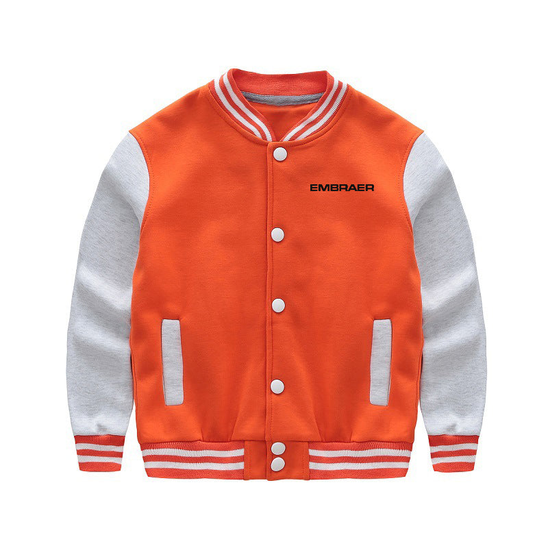 Embraer & Text Designed "CHILDREN" Baseball Jackets