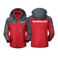 Thumbnail for Embraer & Text Designed Thick Winter Jackets