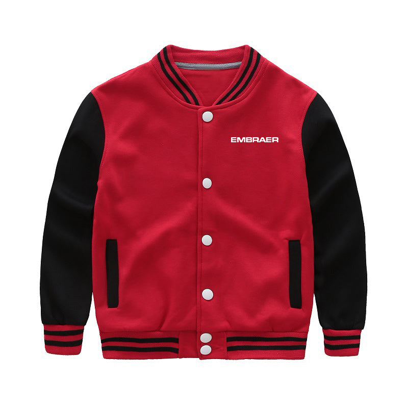 Embraer & Text Designed "CHILDREN" Baseball Jackets