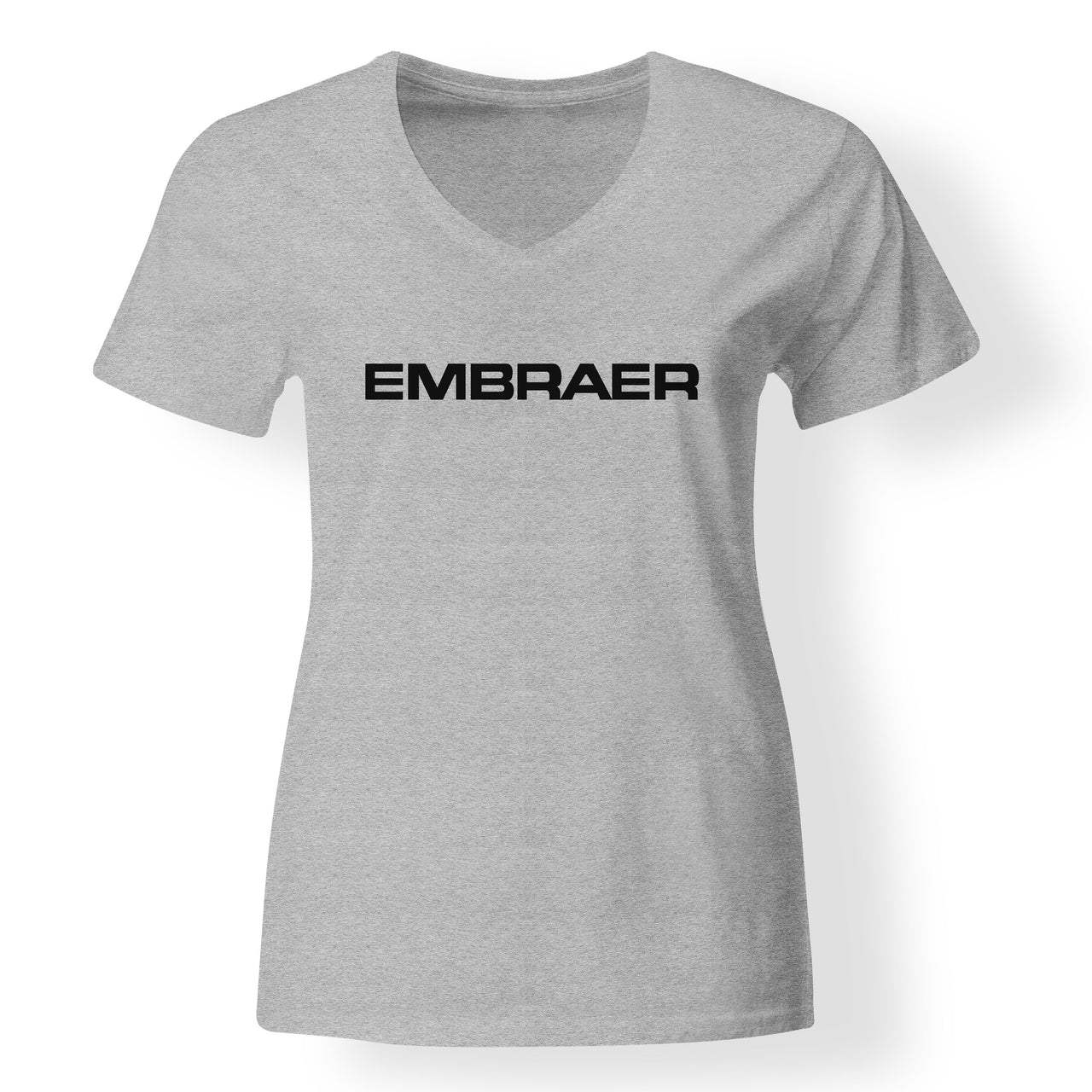 Embraer & Text Designed V-Neck T-Shirts