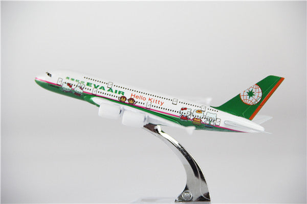 Eva Air Airbus A380 (Green) Airplane Model (16CM)