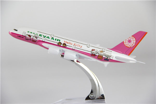 Eva Air Airbus A380 (Pink) Airplane Model (16CM)