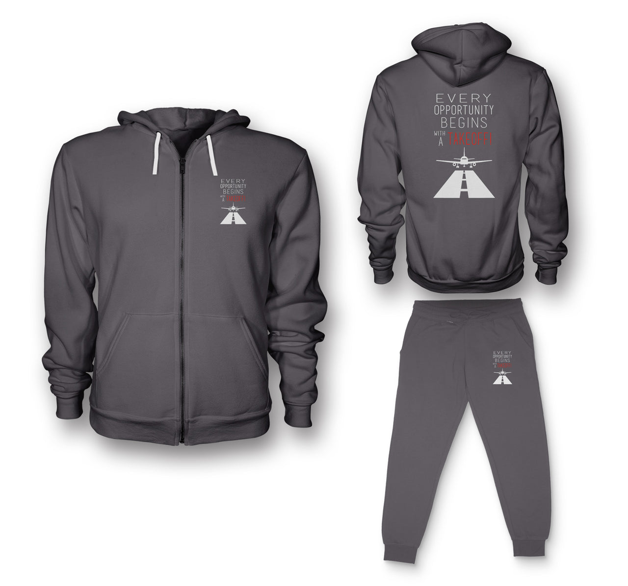 Every Opportunity Designed Zipped Hoodies & Sweatpants Set