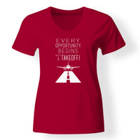 Thumbnail for Every Opportunity Designed V-Neck T-Shirts