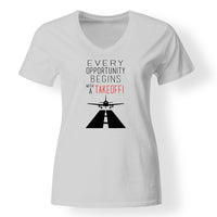 Thumbnail for Every Opportunity Designed V-Neck T-Shirts