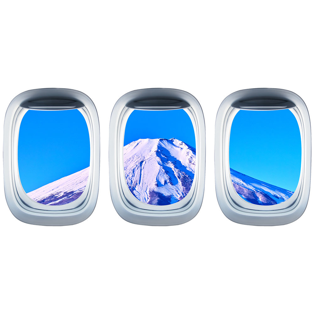 Airplane Window & Mount Fuji Printed Wall Window Stickers