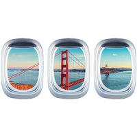 Thumbnail for Airplane Window &  Golden Gate in San Francisco View Printed Wall Window Stickers