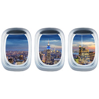 Thumbnail for Airplane Window &  Empire State Building From Rooftop View Printed Wall Window Stickers