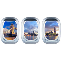 Thumbnail for Airplane Window & Tower Bridge London View Printed Wall Window Stickers