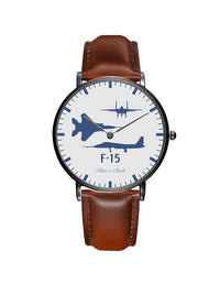 Thumbnail for McDonnell Douglas F15 (Special) Leather Strap Watches Pilot Eyes Store Black & Brown Leather Strap 