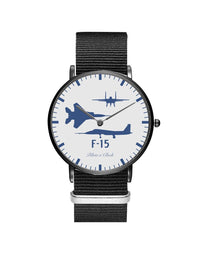 Thumbnail for McDonnell Douglas F15 (Special) Leather Strap Watches Pilot Eyes Store Black & Black Nylon Strap 